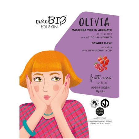 maschera viso peel off in alginato pelle grassa Olivia