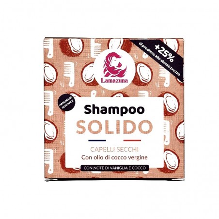 shampoo solido per capelli secchi vaniglia e cocco